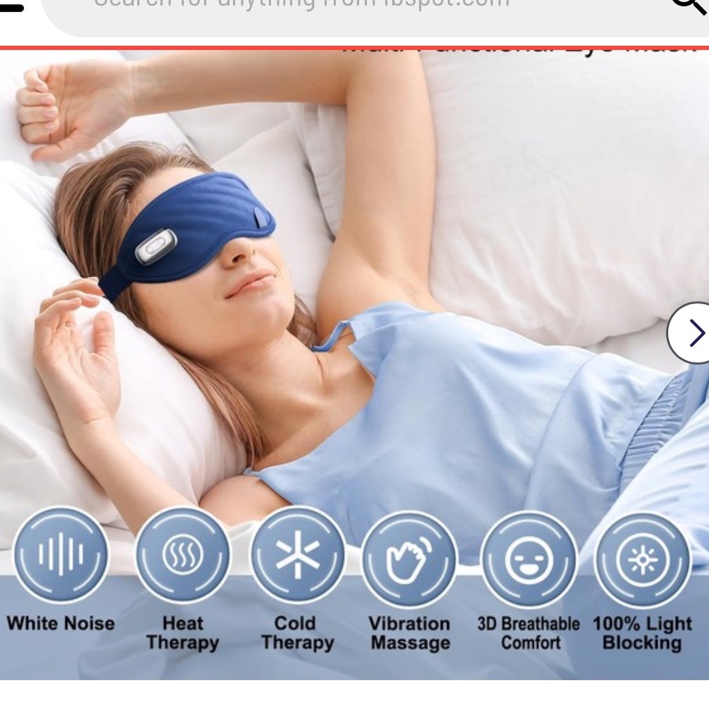 CYBNOTA Eye Mask White Noise Massager w Vibration Massage Heat & Ice Compress